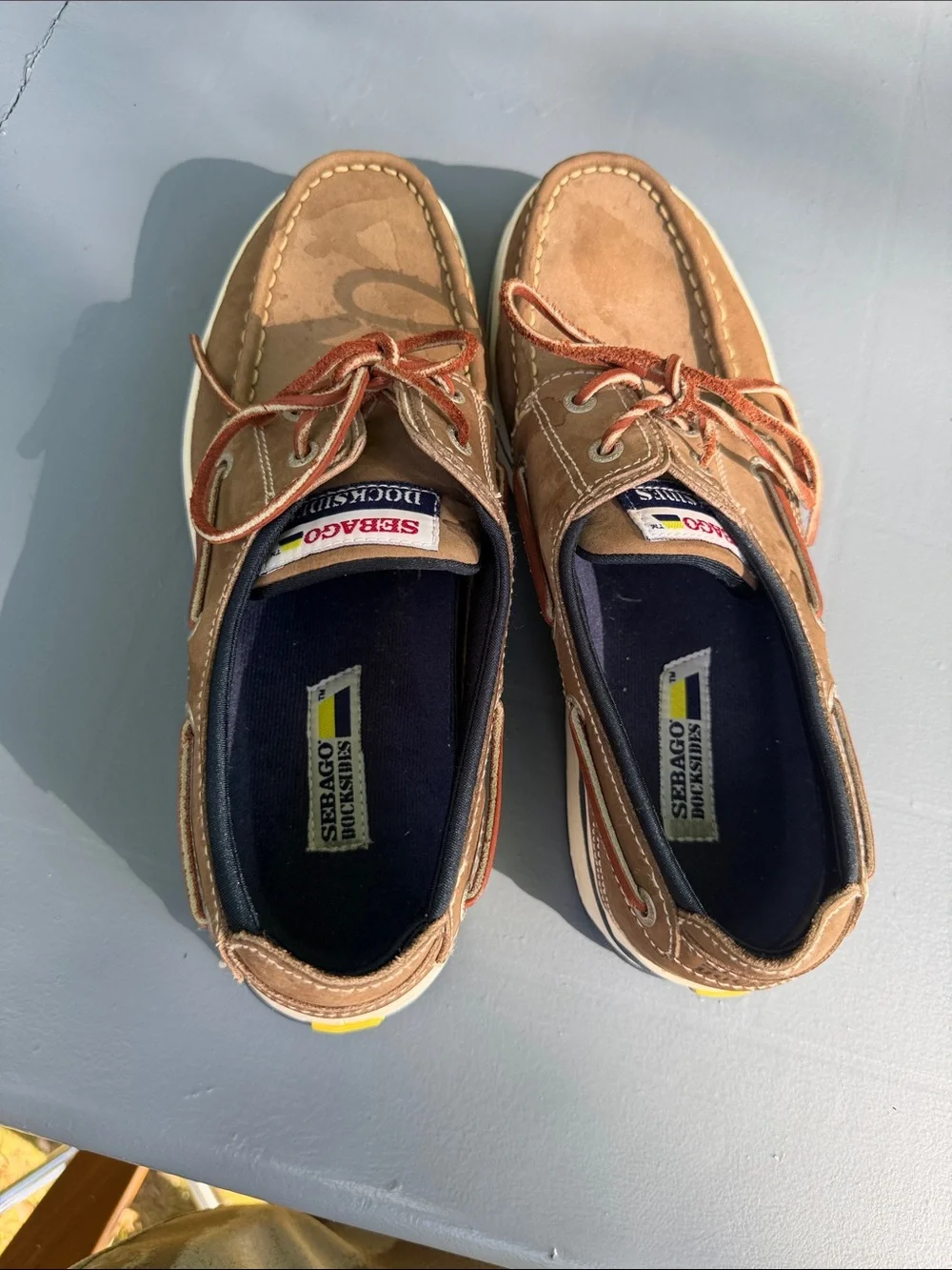 Sebago Dockside Brown Leather & White-Sole Men's Boat Shoes